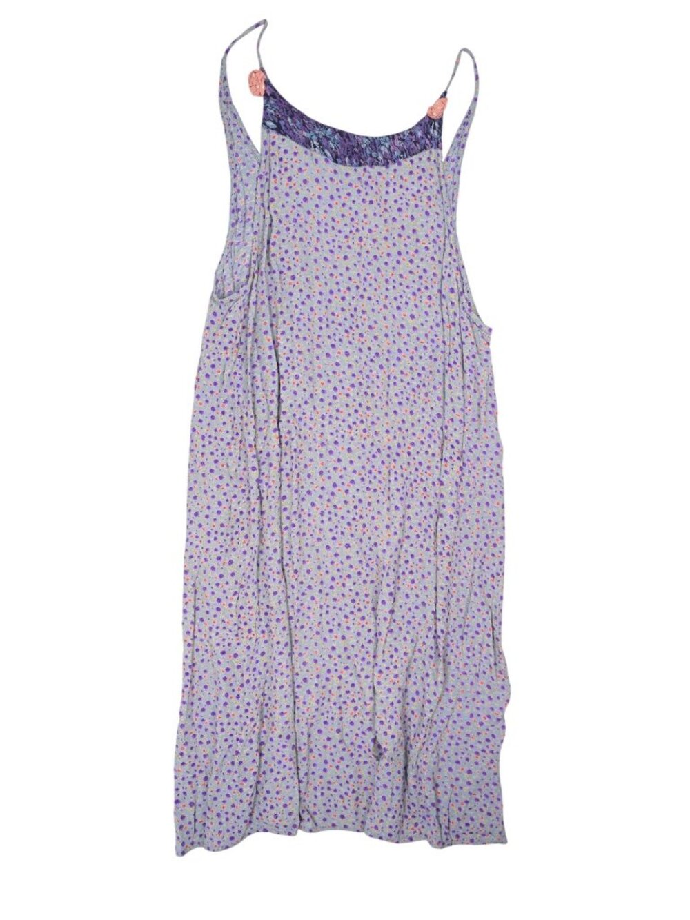 California Vintage 90s Sleeveless Dress in Purple Floral